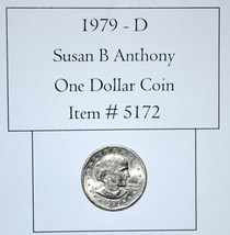 1979 D Susan B Anthony Dollar, # 5172, rare coins, silver coins, vintage... - $15.20