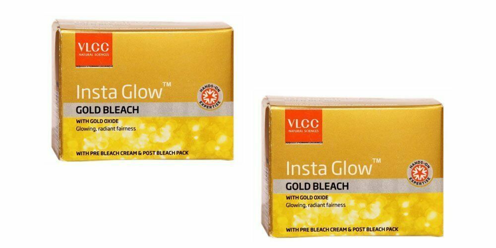 2 x VLCC Insta Glow Gold Bleach With Gold Oxide - Glowing, Radiant Fairness 30g - $8.21