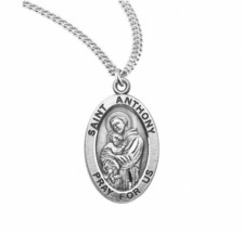 St. Anthony Sterling Silver Medal Necklace, 20 Inch Chain - £33.53 GBP