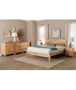 Muriel Japandi Carved Honeycomb Natural Queen Size 5-Piece Bedroom Set - €1.900,95 EUR