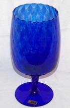 LT Contemporary Italian Pedestal Compote Stem Vase Cobalt Blue Art Optic Glass - £46.66 GBP