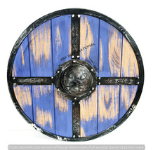 Wooden Viking Shield Battle Ready Viking Shield Perfect CosplayDecorativ... - £141.15 GBP