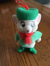 Vintage 1990 Disney Miss Bianca Flocked Mouse Ornament The Rescuers Down... - $4.94