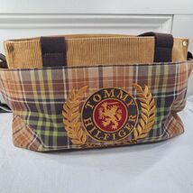 Vintage Tommy Hilfiger Tote Purse MCMLXXXV Embroidered Lion Plaid Cordur... - $853.13 MXN