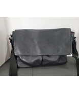 MOSCARDINI FIRENZE Black Leather Messenger Laptop Bag Purse Tote Made In... - $123.45