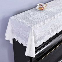 78*35inch Beige Piano Anti-Dust Cover Dust Lace Flower Fabric Cloth Pian... - £22.33 GBP