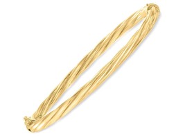 Italian 18kt Gold Over Sterling Twisted Bangle - £202.70 GBP