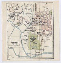1924 Original Vintage City Map Of Salisbury / Wiltshire / England - £15.05 GBP