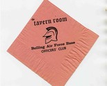 The Tavern Room Napkin Officers Club Bolling Air Force Base 1968 Washing... - $17.82