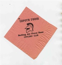 The Tavern Room Napkin Officers Club Bolling Air Force Base 1968 Washing... - £14.03 GBP