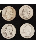 4 US Quarters Coins 1944 90 Percent Silver Readable Dates Philadelphia #6 - $29.91
