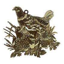 Vintage Baldwin Christmas Ornament 24kt Gold Finished Brass Partridge Chicken - £22.41 GBP
