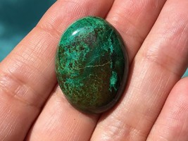 Arizona Green Chrysocolla Cuprite Oval Shape 29x22 mm Cabochon Gemstone - £27.57 GBP