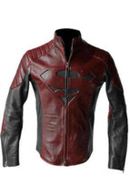 NEW SUPERMAN MAN OF STEEL SMALLVILLE BLACK AND RED LEATHER S SHIELD JACK... - £43.51 GBP+