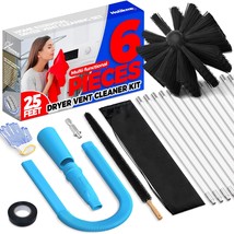 6 Pieces Dryer Vent Cleaner Kit 25 Feet Omnidirectional Dryer Cleaning T... - $40.99