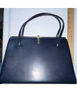CHAMELLE by ESSELL vintage handbag 1950/60s clasped blue purse england &amp;... - $60.84 CAD