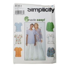 Simplicity 8351 Sewing Pattern Womens Sz 20-24 Top Uncut Scrub Uniform S... - $16.65