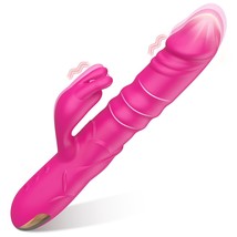 Thrusting Rabbit Dildo Vibrator, G Spot Clitoral Vibrator Waterproof &amp; Rechargea - £29.09 GBP