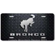 Ford Bronco Text Inspired Art Gray on Plate FLAT Aluminum Novelty License Plate - $17.99