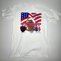 Vtg 90s Desert Shield/Storm VICTORY Graphic T-Shirt Adult M White USA Sgl Stitch - £16.47 GBP