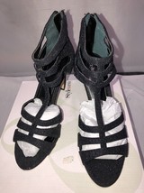 Style &amp; Co. Womens ULANI Canvas Open Toe Special Occasion Black Size 8.5 - $27.58