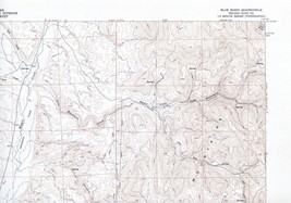 Blue Basin, Nevada 1958 Vintage USGS Map 7.5 Quadrangle Topographic - £18.95 GBP