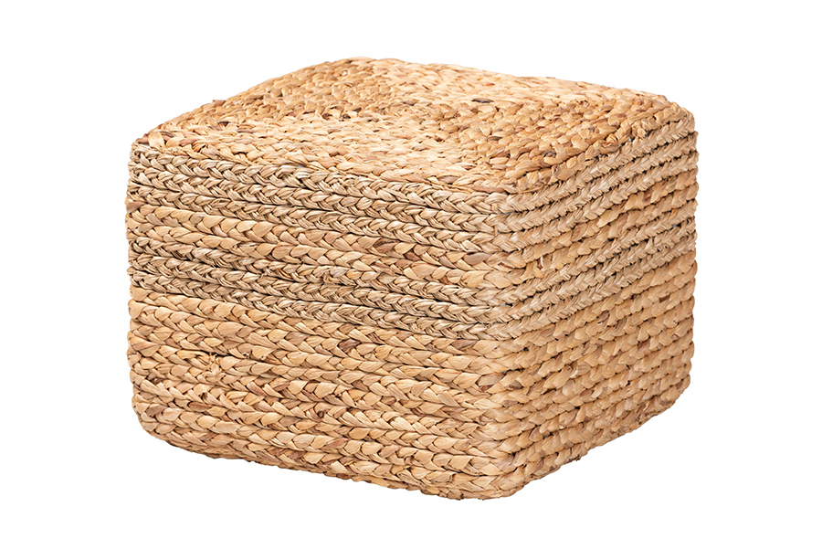Asli Natural Brown Seagrass Accent Footstool Item image 2