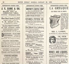Full Page Advertisements 1899 Victorian Boston Massachusetts Companies #... - $13.84 CAD