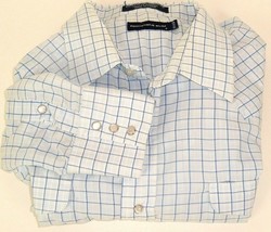 Vintage Western Shirt Panhandle Slim Blue Plaid Rockabilly Snap Front 18... - $14.84