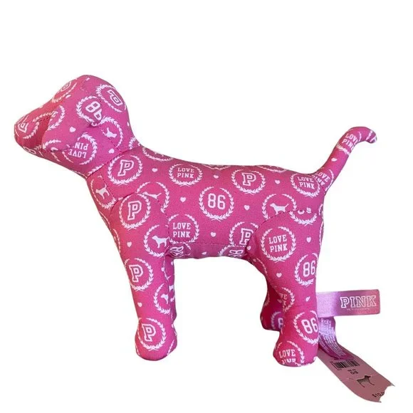 Adorable 2007 Victoria&#39;s Secret Plush Stuffed 7 Candy Pink Love Pink 86 Dog - $21.87 CAD