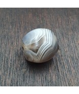 Ancienne perle d&#39;agate grise tibétaine un motif rare agate naturelle 18x... - $55.83