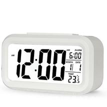 Digital Alarm Clock Smart Bedside Night Light With Temperature Lcd Digit Display - £15.77 GBP