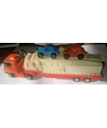USED!! VINTAGE!! 1970 REMCO SEMI-8 WHEELER WITH 2 CARS, FREE SHIPPING US... - $255.55 MXN
