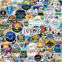 200PCS Camping Outdoor Adventure Stickers Vinyl Waterproof Stickers Packs Decals - £13.51 GBP