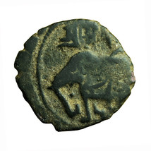 India Coin Kabul Shahi Samanta Deva AE18mm Lion / Elephant 03165 - $28.79