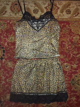 Vintage Vassarette Leopard Camisole Half Slip Set Size L Wondermaid Barbizon - £19.65 GBP