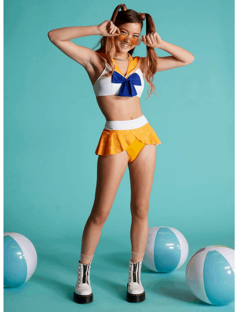 Sailor Moon Sailor Venus Cosplay Bikini Swim suit Set XS, S, M - $49.99