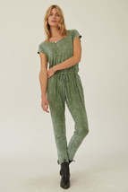 Mineral Washed Finish Knit Green Jumpsuit - £39.16 GBP