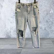 Pacsun Jeans Mom Size 28 Light Wash Blue Distressed High Rise Women&#39;s Pockets - £16.28 GBP