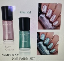 Mary Kay Nail Polish Emerald &amp; Rose Quartz Set, New In Box, Limited Exp 04/2025 - £15.63 GBP