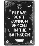 Please Do Summon Demons In The Bathroom Gothic Bathroom Decor Funny Hall... - £19.76 GBP