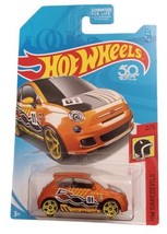 2018 Hot Wheels HW Daredevils Fiat 500 Orange Die Cast Toy Car NIB - $2.92