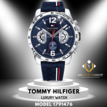 Tommy Hilfiger Men’s Quartz Blue Silicone Strap Blue Dial 46mm Watch 1791476 - £95.64 GBP