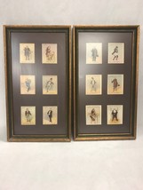 Vintage 2 framed 12 COPES Cigarette cards Characters Dickens 9 by 16 inch - £38.87 GBP