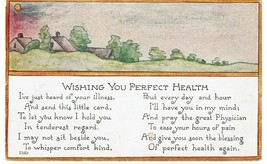 Vintage 1914 Wishing Perfect Health greetings country landscape Postcard - £3.88 GBP