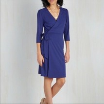 ModCloth Lighthearted Lecture Wrap Dress in Cobalt Blue Size S - £16.48 GBP