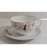 Vintage Nippon Hand Painted Floral Design Porcelain Cup &amp; Saucer - $346.16 MXN