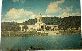 West Virginia State Capitol, Charleston, West Virginia, vintage post card 1963 - £9.47 GBP