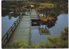 Japan Postcard Bridge Across Lake Lady With Umbrella - £3.08 GBP