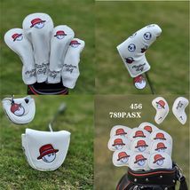 Golf Driver Fairway Wood Hybrid Iron Putter Head Cover Red Hat Fisherman... - $19.90+